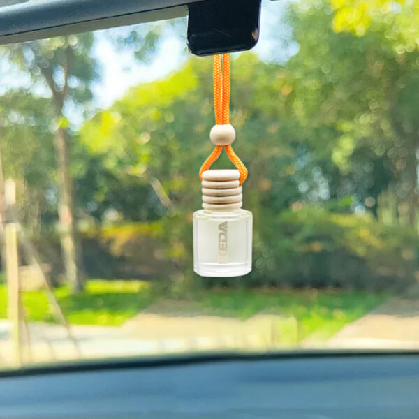 Small Glass Liquid Bottle with Hanging Wooden Cap Soft for Aromatherapy Mixture, Car Air Freshener Perfume - Image 3