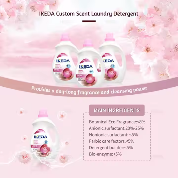 Eco Friendly Laundry Detergent Liquid Wholesale Bulk IKEDA Like Downy - Image 3