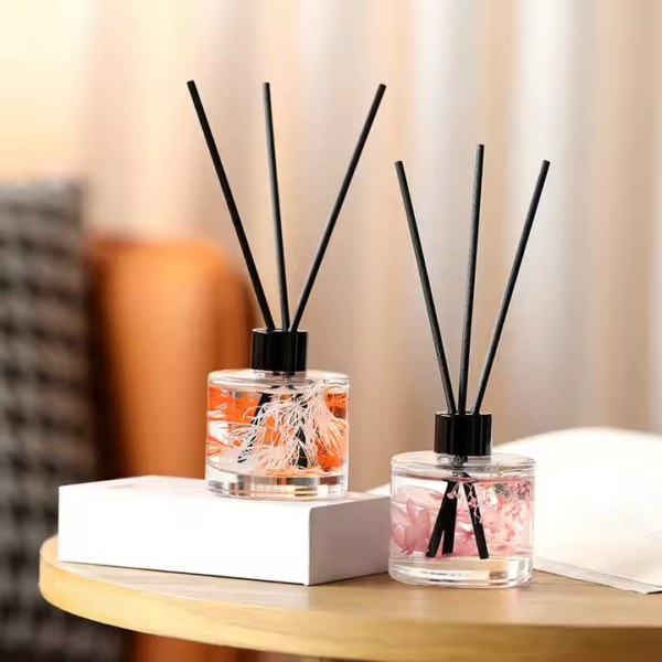 IKEDA Reed Diffuser Set Vanilla Scented Diffuser with Sticks Home Fragrance Reed Diffuser for Bathroom