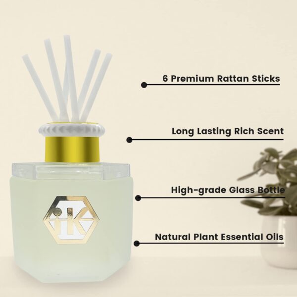 Reed Diffuser Set Clean Linen Oil Diffusers with 6 Reed Sticks,Home Fragrance Reed Diffuser for Anywhere - Image 4