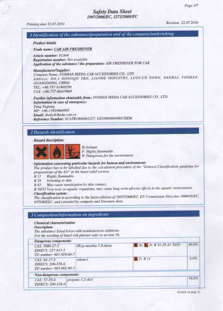 IKEDA international quality certification for laundry detergent manufacturing